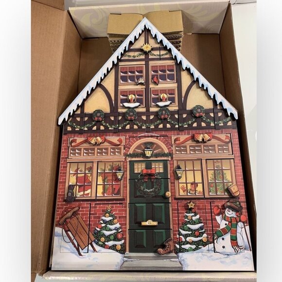 Wooden Christmas House Advent Calendar Reusable Holiday Decor from Byers Choice - Picture 15 of 15